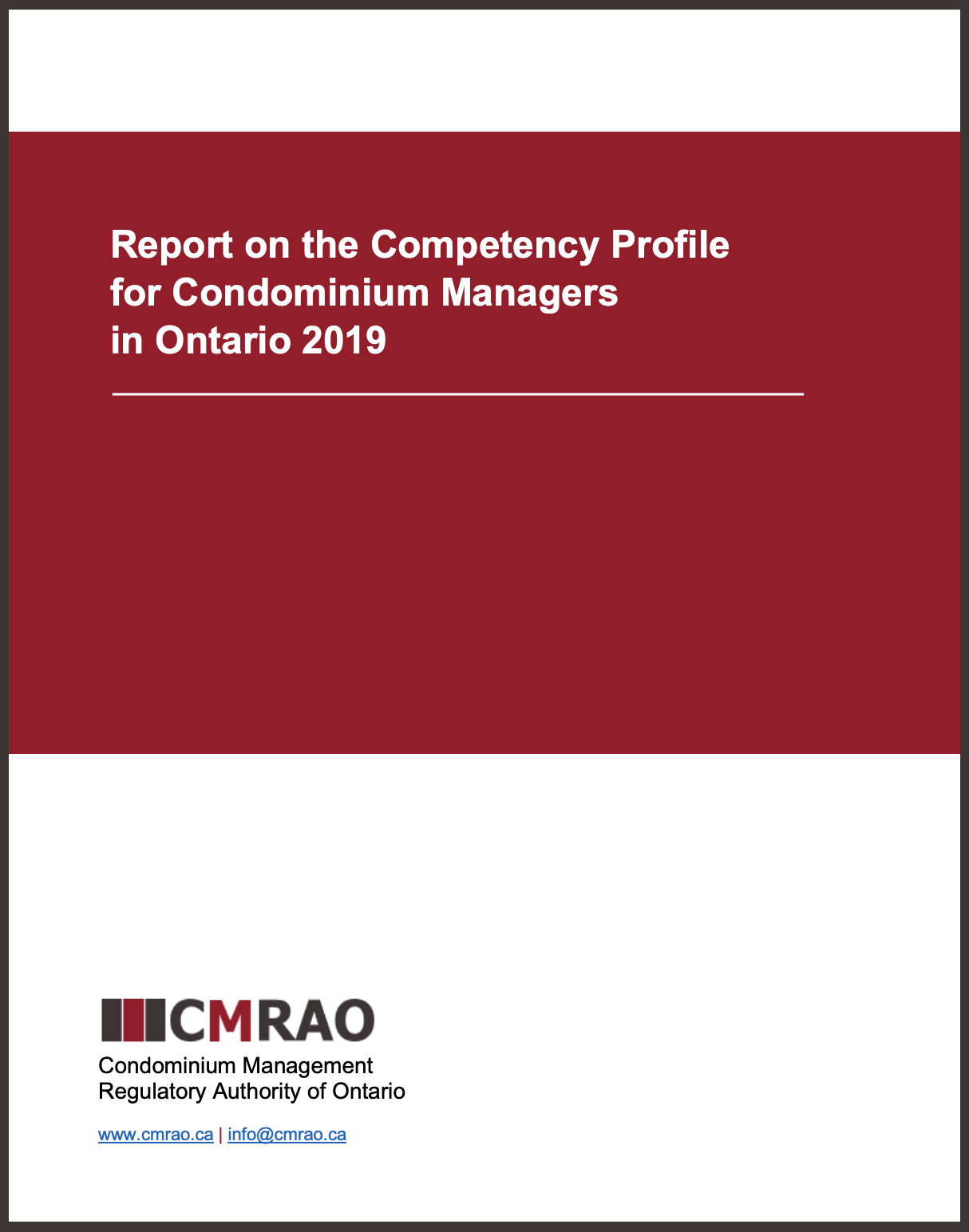Competency Profile Cover Page