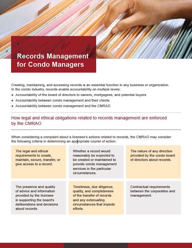 Cover of the Records management for licensees reference guide 