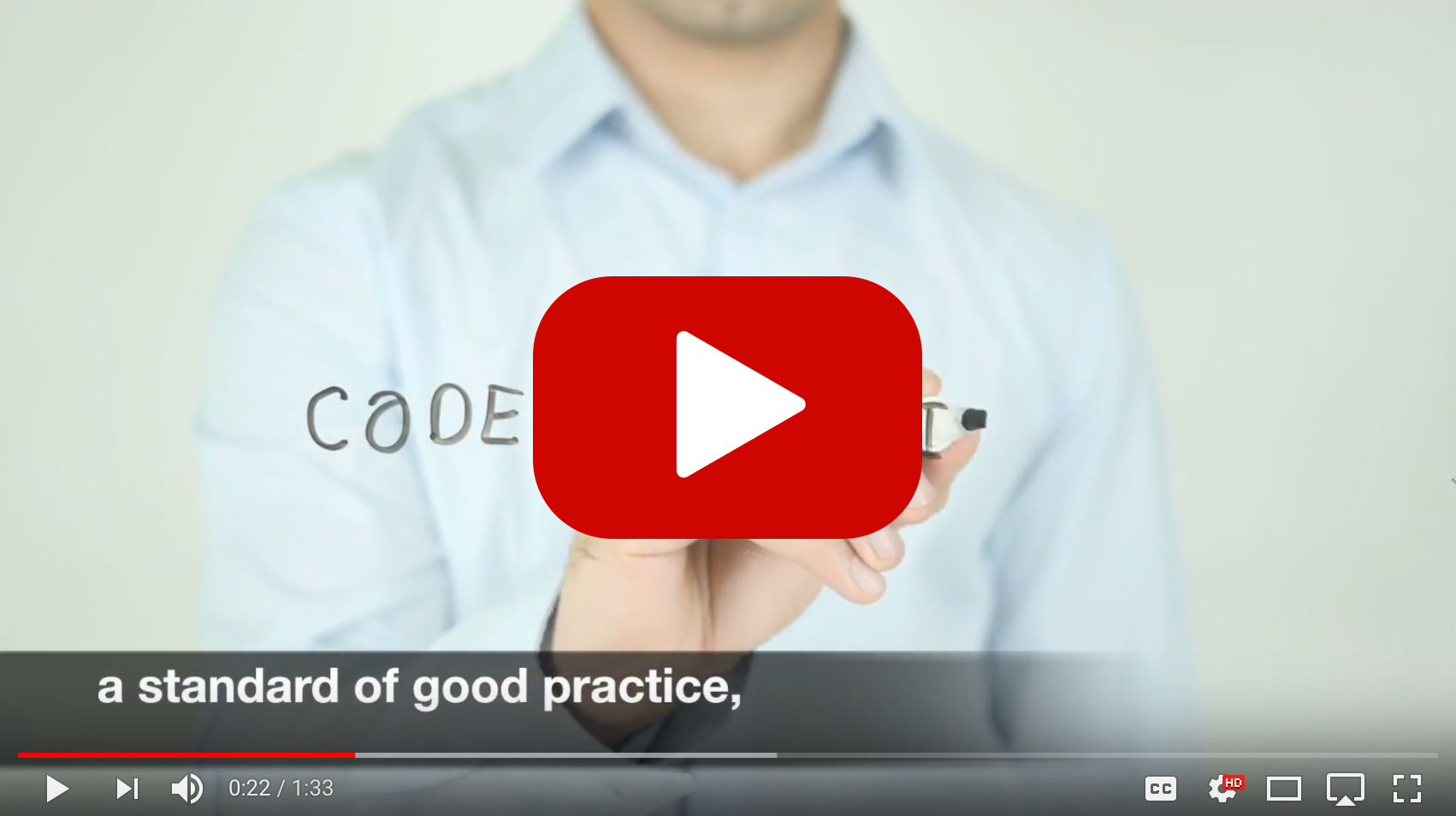 Screenshot of CMRAO 's Youtube Video about the Code of Ethics Regulation